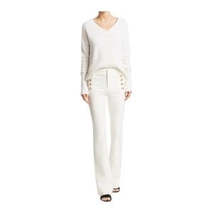 10 Crosby Derek Lam Cream High-Waist Sailor Flare Pants